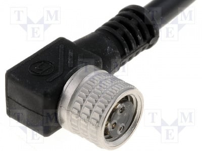 Съединителен кабел ELWIKAKV140042 Съединителен кабел; M8; PIN:3; ъглови; 5m; щепсел; 60VAC; 4A; IP68